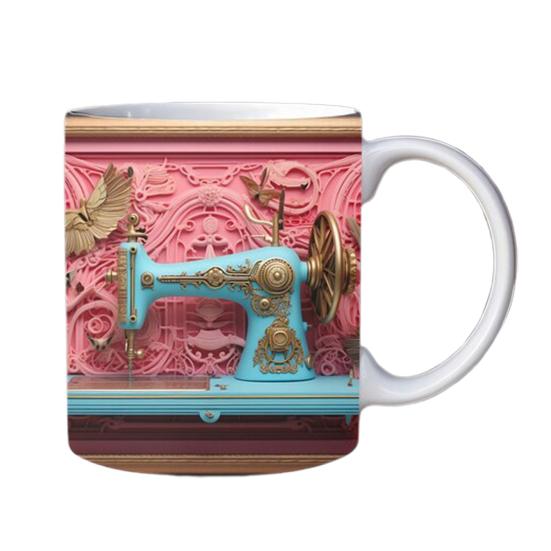 Háčkovaný hrnek Personalizovaný keramický hrnek na kávu Design s háčky a háčkovacími pomůckami Hrnek pro pletařky Dárek pro háčkující maminky Babičku Manželku Dceru