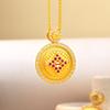 Xiaohongshu-Inspired Sand Gold Brushed Pendant Necklace for Women - Exquisite Hollow Design