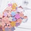 50Pcs 20mm PU Leather Star Applique for Handmade Hat Clothes Sewing Patches DIY Baby Headwear BB Clips Bow Decor Accessories