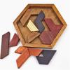Hexagonal Wooden Puzzles IQ Game Educational Toys For Children Kids Adults Tangram Board IQ Brain Teaser