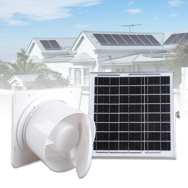 Solar Powered 6 Inch Exhaust Fan With Brushless Motor Low Noise Ventilation For Indoor Outdoor Sheds Greenhouses