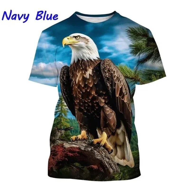 Eagle 3d Printed T-shirt Men's And Women's Fashion Casual Funny Personality Animal Print T-shirt Top Streetwear Loose Tops Tees