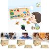 Frozen Wooden Puzzle Board With Animal And Fruit Themes For Toddlers Characters Included