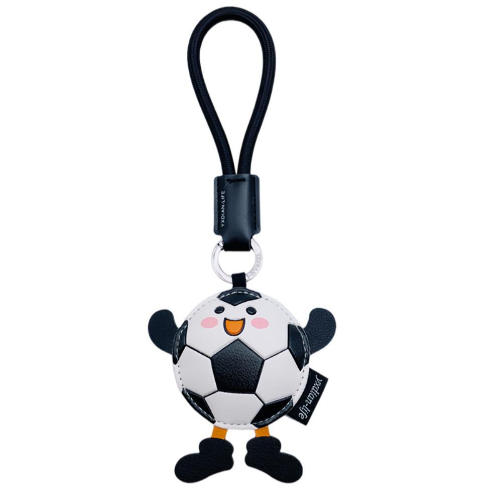 

Cartoon Soccer Leather Keychain Sports Ornament Bag Hanging Pendant Gift for Sports Lovers Style A