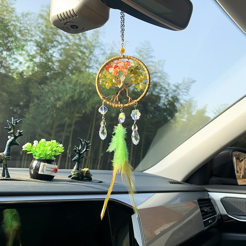 

Подвеска в виде цветного камня, хрустального глаза, брелок в виде дерева жизни, подвесное украшение для автомобиля, подвеска на зеркало заднего вида