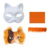 Tiermasken-Set Unbemalte Katzenmaske Halloween Cosplay Maske Maskerade Maske Handbemalte Füchsmaske mit Fell