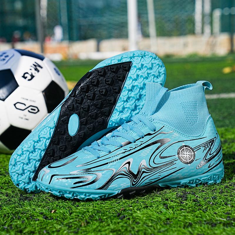 Men/Women's Football Boots Short -Nail High-top Socks Make Capital Outdoor Kids Football Sneakers For Boys