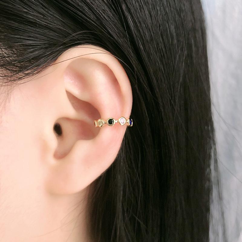 WWJ Goldene Farbe Kleine Zirkon-Party-Clip-Ohrstecker