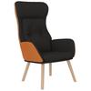 Recliner Chair with Footstool Black Artificial Leather & Fabric