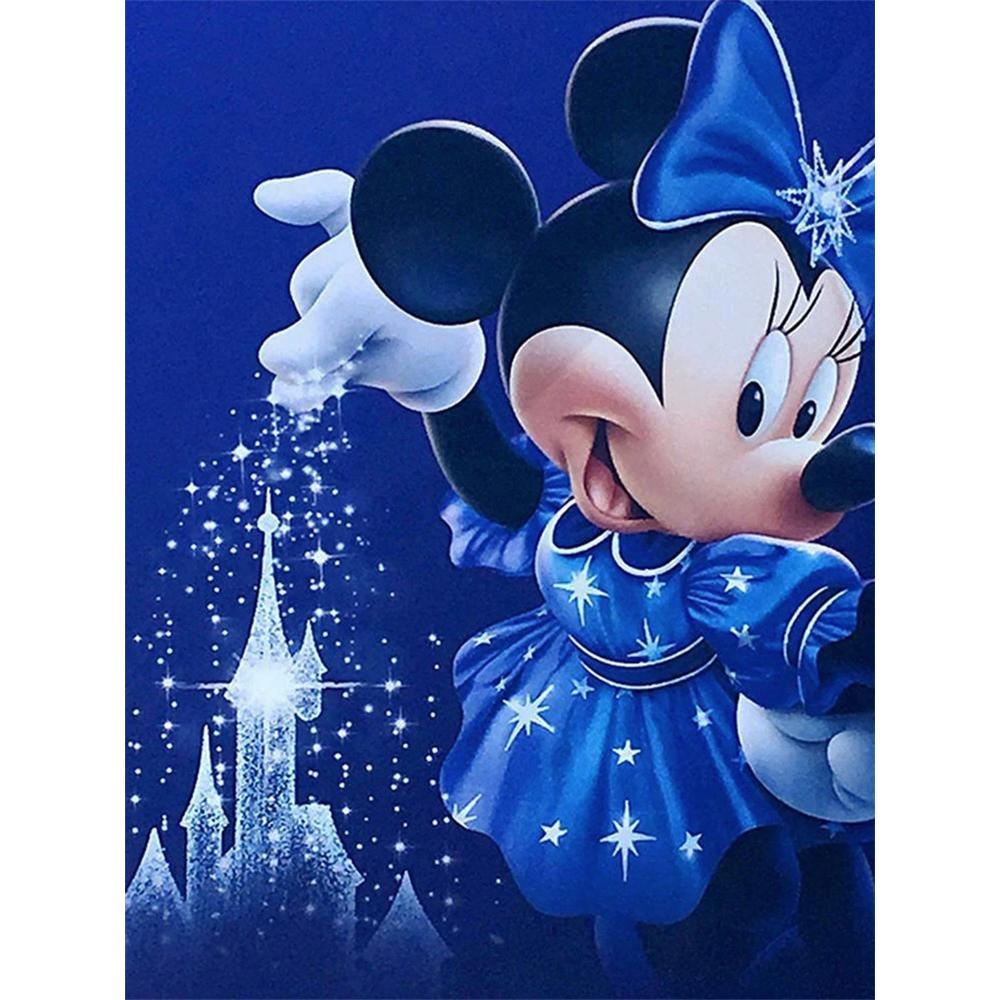 

Disney Diamond Painting Set Minnie Mouse Ice and Snow Magic Castle Illustration Embroidery Wall Decoration DIY Set Gift Handmade Crystal 5D Diamond Round 20x30cm