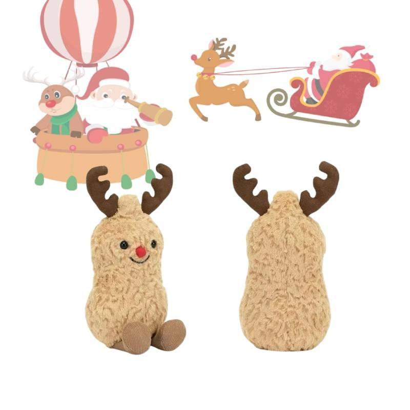 Entzückendes Weihnachtsrentier Erdnuss Plüschtier Weich Tröstlich Kuschelig Geschenk