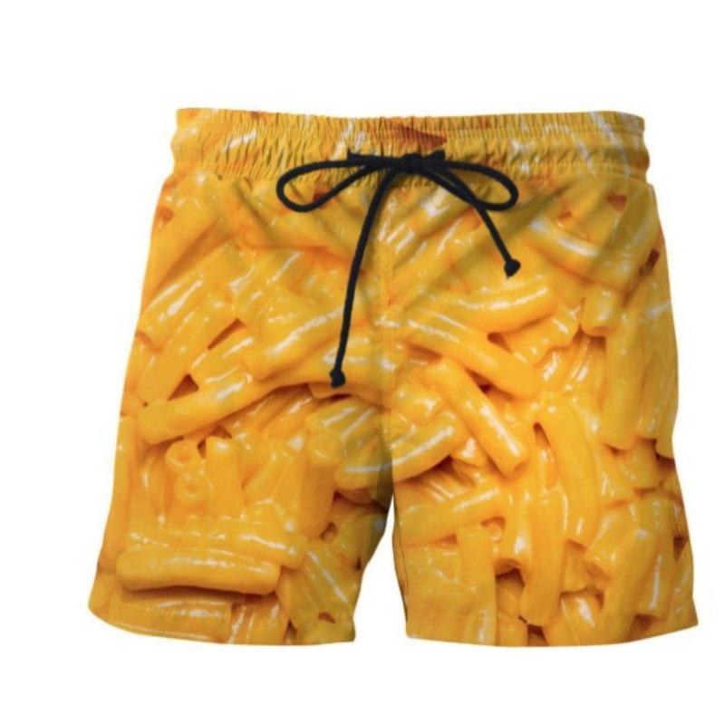 Summer 3D Delicious Food Print Shorts Fashionable Casual Beach Men's Shorts