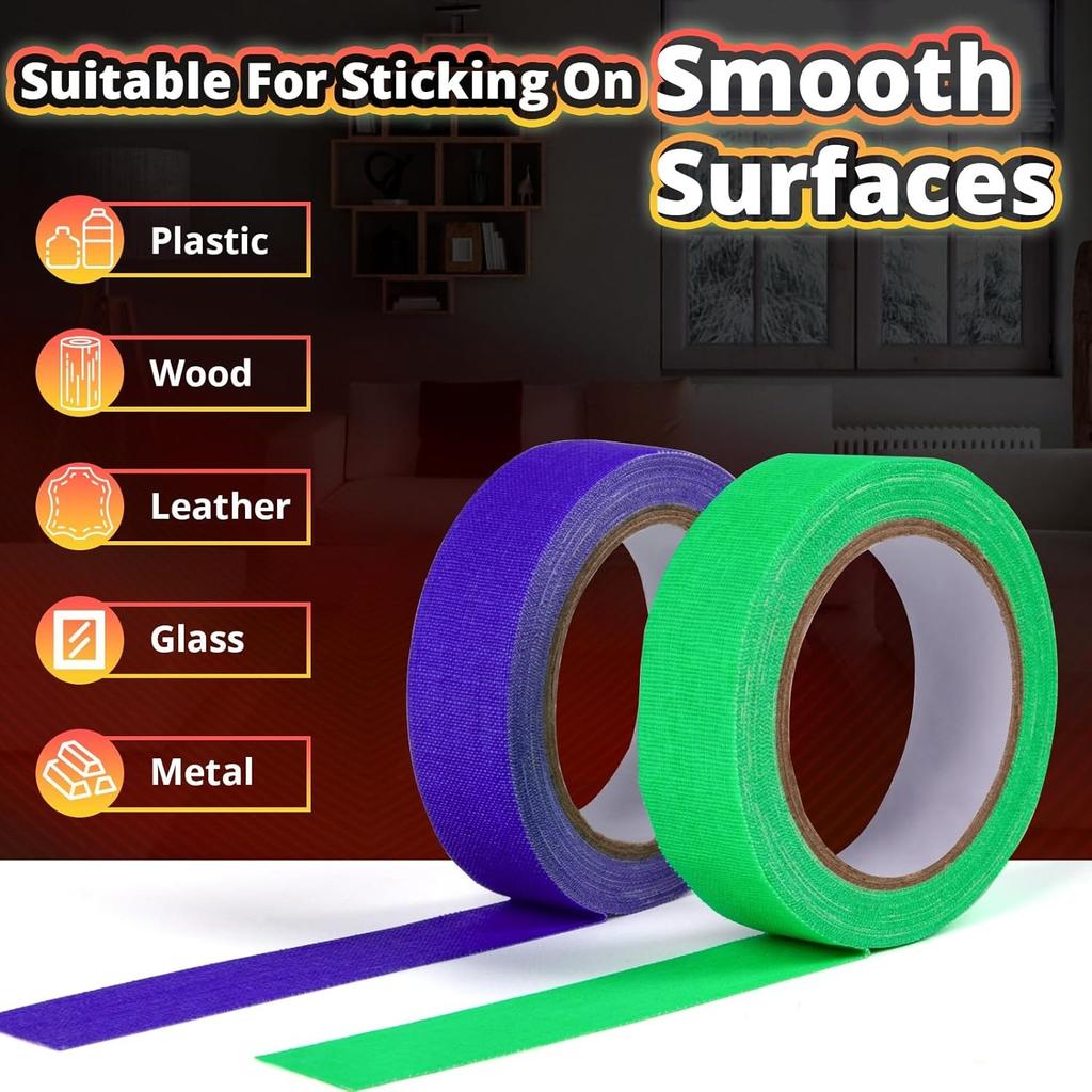 UV Glow Cotton Tapes Neon Gaffer Party Tape Safety Warning Neon Tape UV Tape Stage Props Wedding Decorations Home Decorations