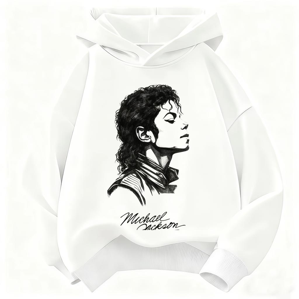 Felpa con cappuccio per bambini Michael Jackson Who's Bad Stampa ritratto album Pullover Bambini Ragazzi Ragazze Moda Felpa casual