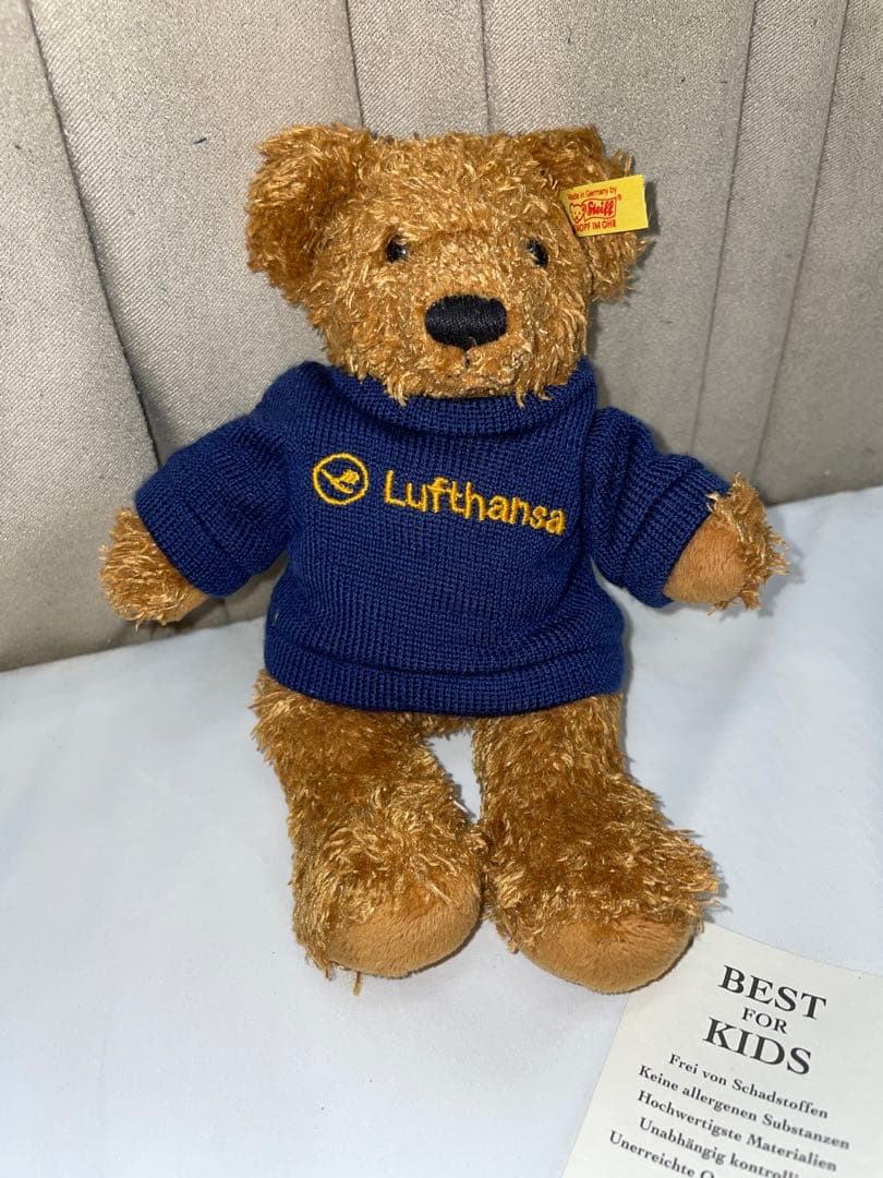 

[Б/У] Плюшевая игрушка мишка Тедди Steiff в сотрудничестве с Lufthansa