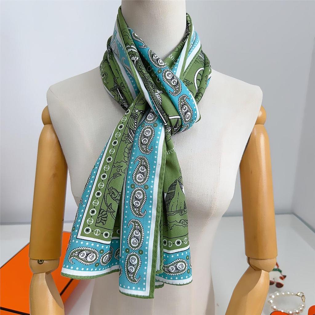 Herringbone Velvet Scarf: Winter, Versatile, Thickened, Hand-Rolled Edges, Small & Long