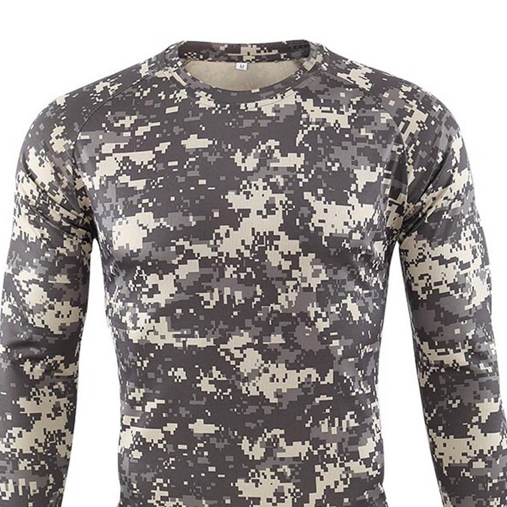 Men's Outdoor Quick-drying Camouflage Long Sleeves Tops Blouse T-Shirts