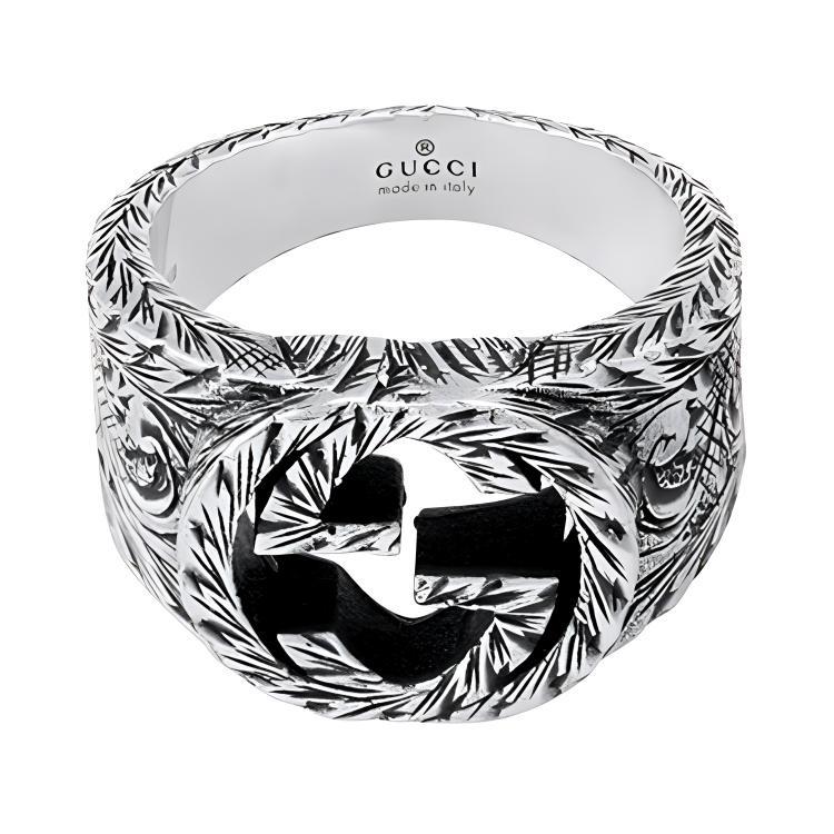 GUCCI 925 Sterling Silver Rings Unisex Silver 455302-J8400-0811