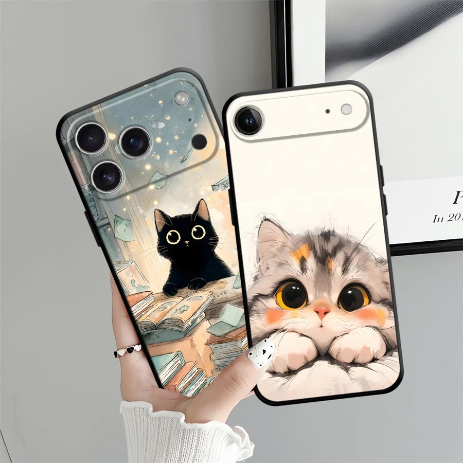 Cartoon Cat Funda Phone Cover Case for Apple iPhone 17 Pro Max 16 12 13 14 15 Pro 7 8 Air XR XS MAX 11