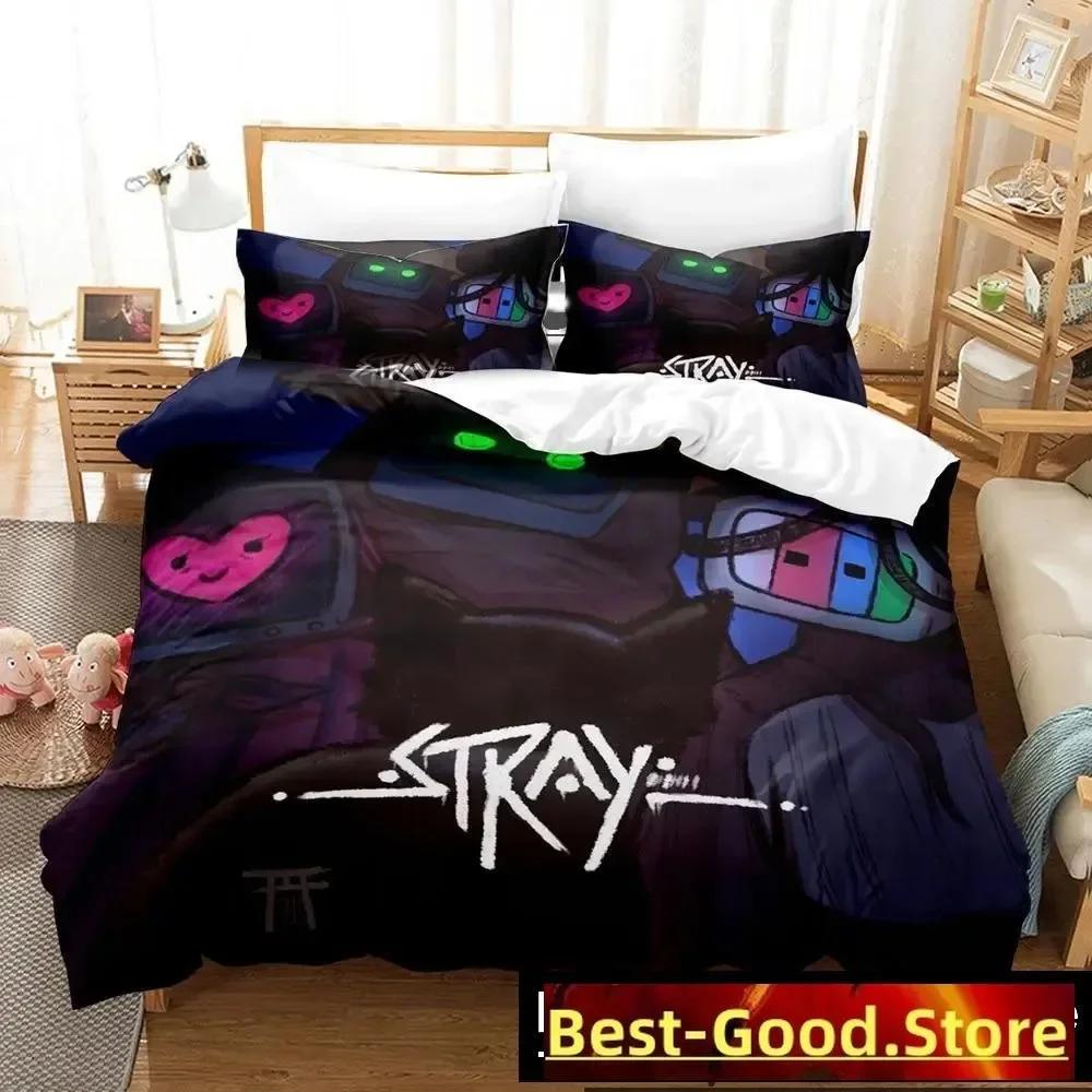 Fashion Stray Game Cat Momo Bedding Set Printed Bed Set With Pillowcase Bed Duvet Cover Soft Single Double Queen Super King Size