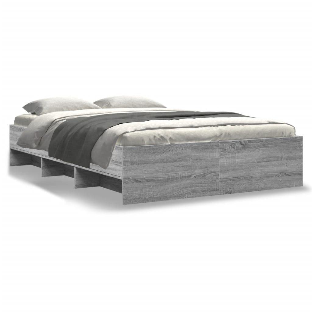 Bed Frame Gray Sonoma 140x200 cm Particleboard