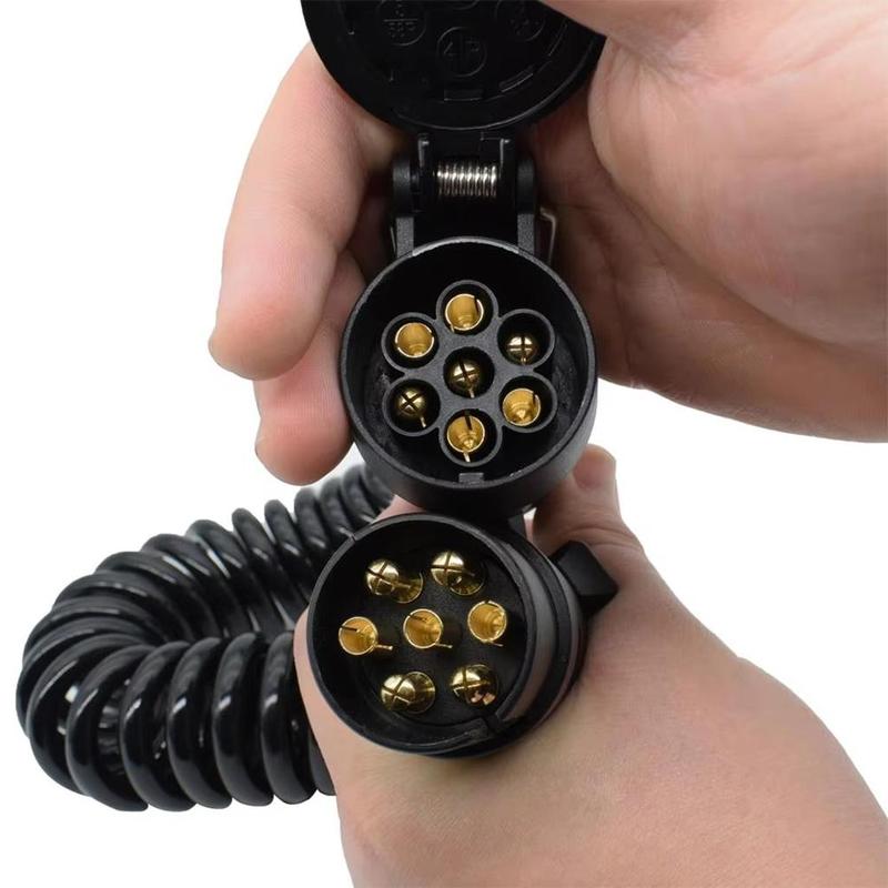 1pcs Trailer Extension Cable Spring Wire Connection Accessories Plug to Connectors Line Trailer Cables 7 Pin Male Female X2U7