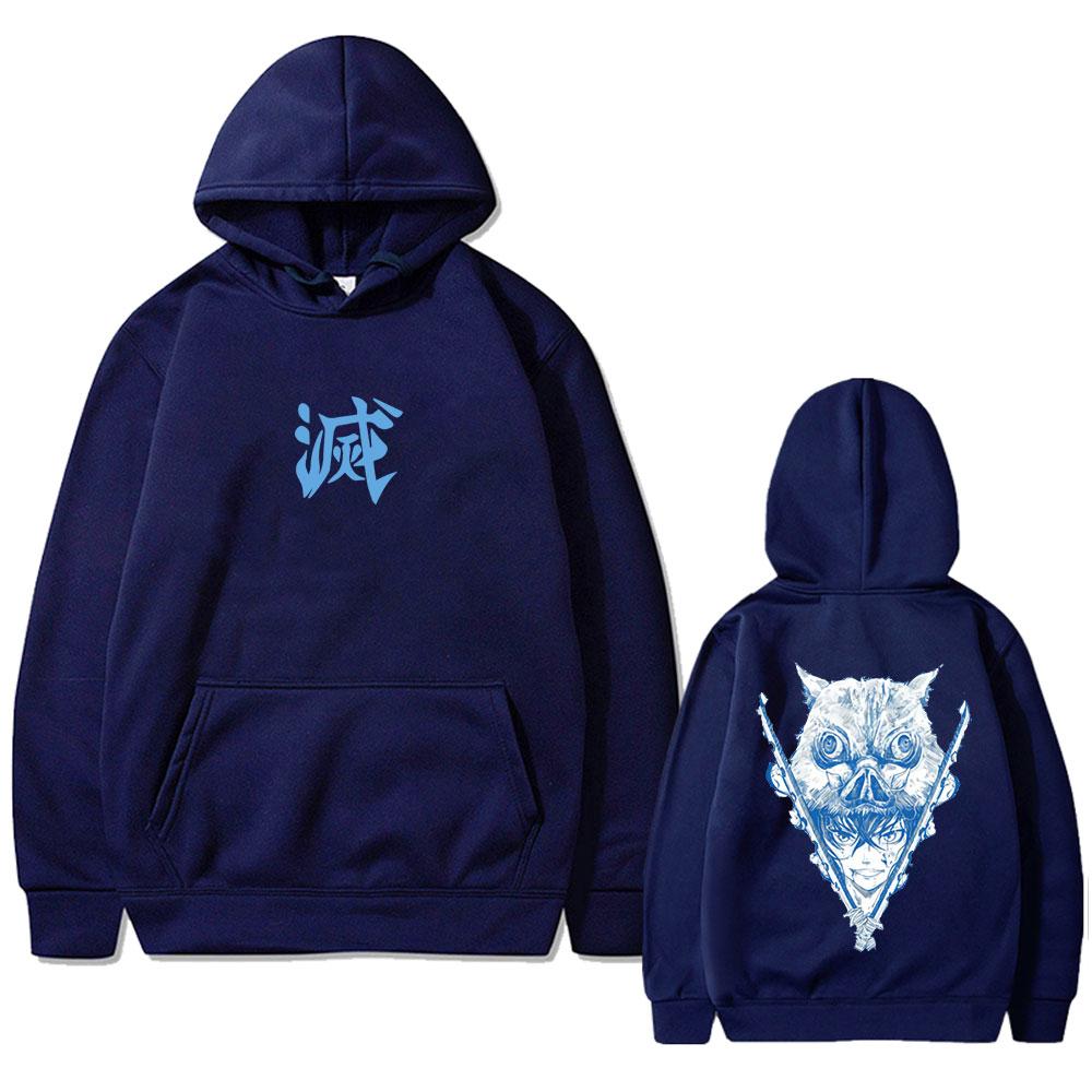 Anime Demon Slayer Hashibira Inosuke Graphic Hoodie Men Women Casual Vintage Oversized Streetwear Unisex Fleece Hoodies
