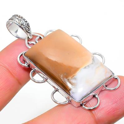 Natürlicher Maligano Jaspis Edelstein 925 Sterling Silber Geschenkanhänger 2,09" a3I55