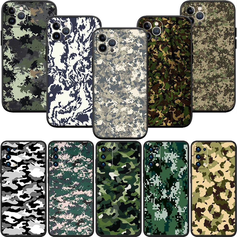 CJ22 Camouflage Art Soft Shell Phone Case for Samsung Galaxy S20 S21 S22 Ultra FE + Plus A21S A22 A24 A25 A26 A30 A30S A31