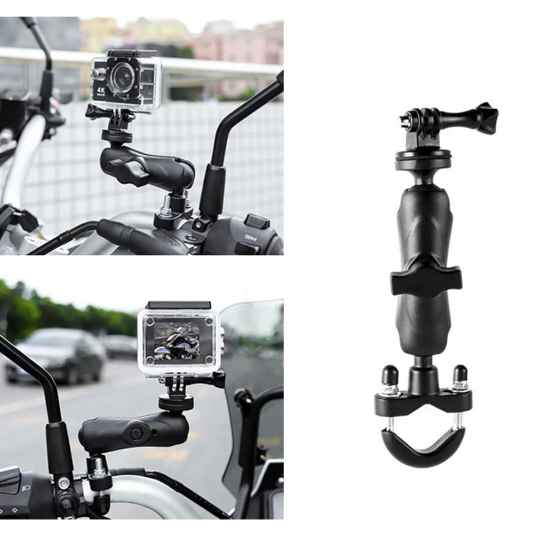Motorcycle Handlebar Mount Aluminum Holder for GoPro Hero 13 12 11 10 9 Insta360 AKASO SJCAM DJI Osmo Action Camera Accessories