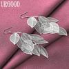 925 Sterling Silver Leaf Pendant Earrings Wedding Jewelry