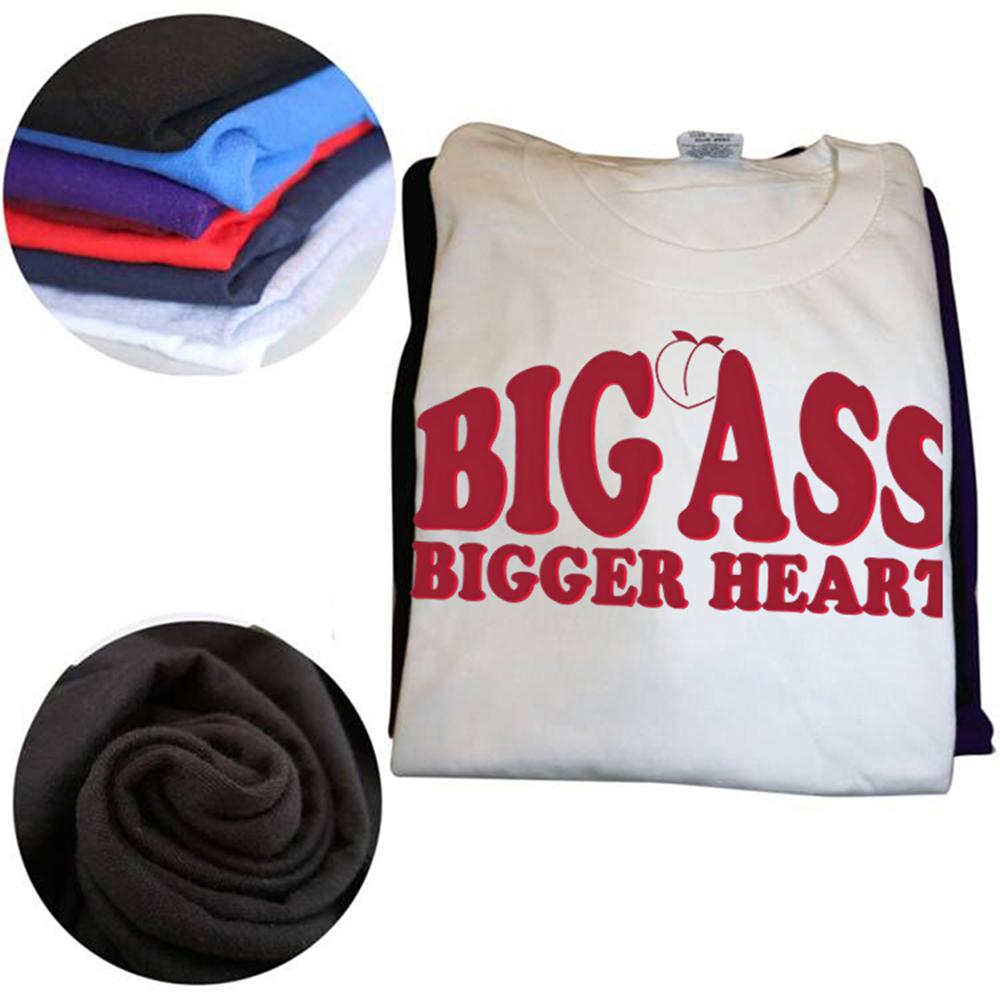 Lustige Big Ass Bigger Heart Erwachsenen-Witz Grafik T-Shirts Herren Damenmode Lässiges T-Shirt 100% Baumwolle Lockeres Oversized T-Shirt