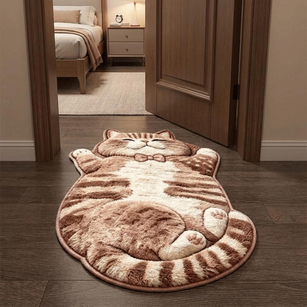 2D Home Decor Carpet Anti-fouling Cartoon Carpet Cute Cat-Shaped Area Rug  Bedrooms
