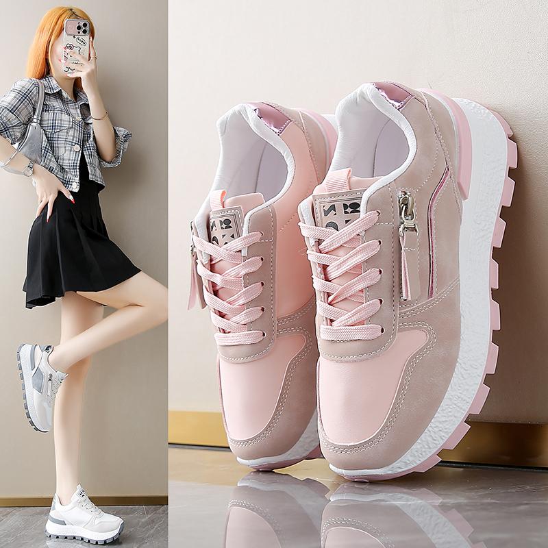 Fashion 2025 Women Sneakers Thick Soled Round Head Fashion Shoes Women Comfortable Breathable Casual Wear-resistant Sneakers