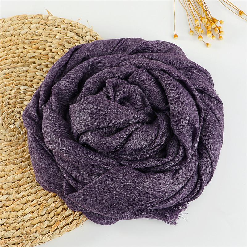 37 Color Plain Big Size Fringe Cotton Viscose Scarf Lady Warme Soft Shawls And Wraps Pashmina Stole Female Kerchief Muslim Hijab