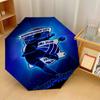 BIRMINGHAM CITY Football Automatic 3‑Fold Umbrella 8‑Rib Windproof Folding Umbrella Sun Rain Protection For Outdoor Travel Daily Use