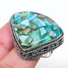 Natürlicher Kupfer Larimar Edelstein 925 Sterling Silber Schmuck Ringgröße 8 AR-17087