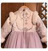 Winter 2025 Girls' Fleece-Lined Hanfu Dress: New Year Fairy Style, Traditional Children's Costume