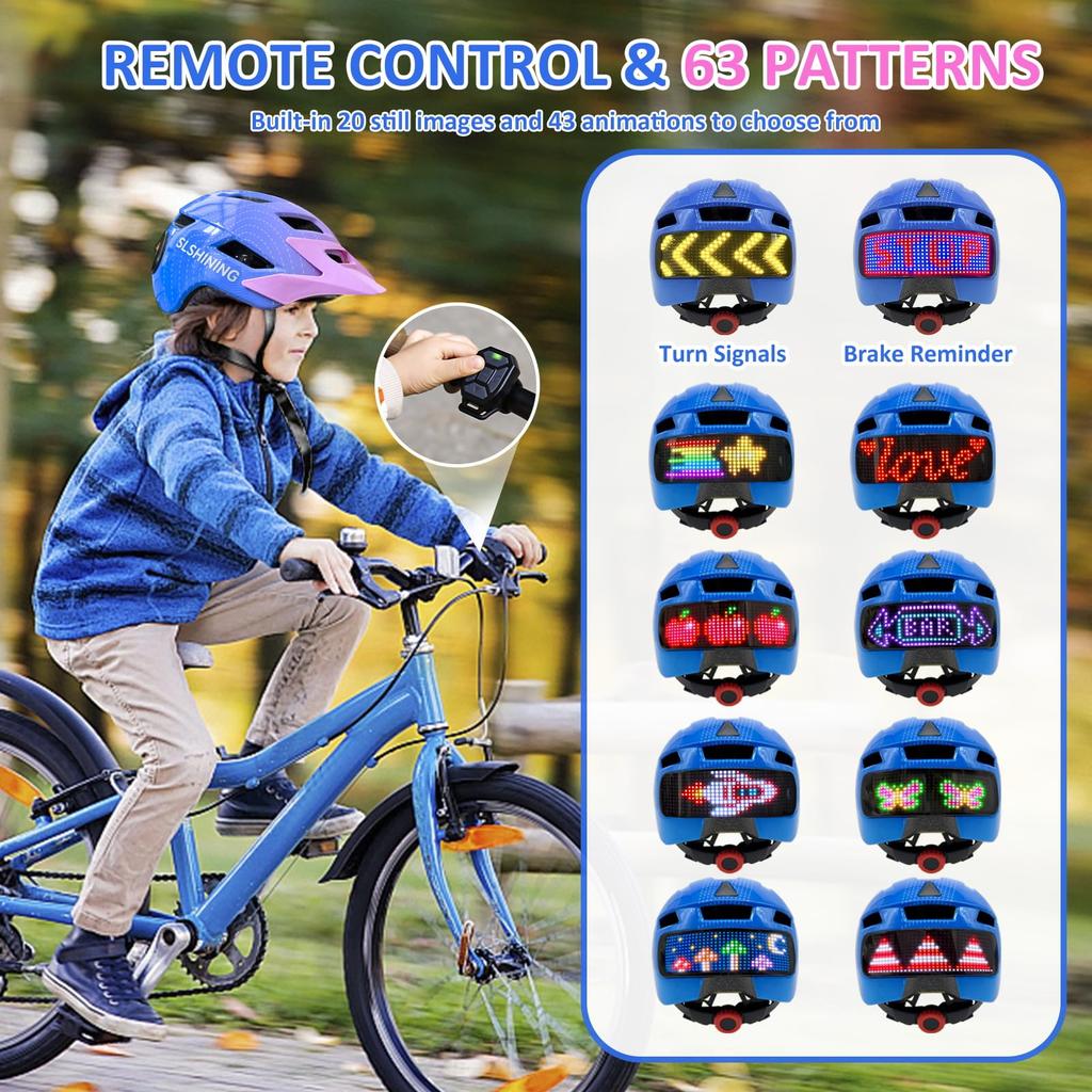 Kids Bicycle Helmet with Led Helmet, Child Sports Safety Cycling Balance Bike Roller Skating Helmet