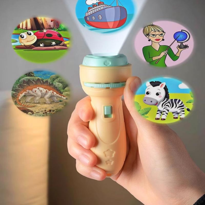 Projection Flashlight Early Education Puzzle Development Toy 24/48 Patterns Cartoon Projector Torch Baby Toy Children