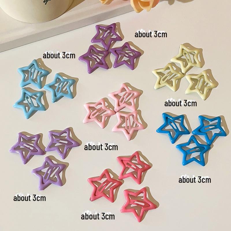 

Синяя шпилька для волос Y2K в форме пятиконечной звезды - Dopamine Small Clip для боковой челки