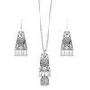 GemChic Women's New Classical Ethnic Alloy Hollow Bell Tassel Pendant Necklace Earrings Two Piece Set Birthday Christmas Jewelry Gift