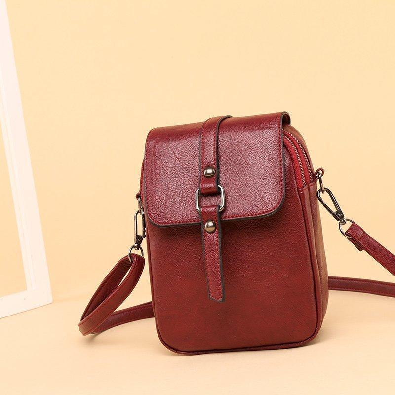 

Small bag - fashiable and versatile single shoulder crossbody bag for women, mini bag for holding mobile phe, small purse fo Mini(Max Length<20cm) бордовый