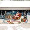 1 Stück 2D flaches Weihnachtsbanner Hintergrundtuch mit Weihnachtsmann und Rentieren, Weihnachtsdekoration, kein Strom erforderlich——sjs