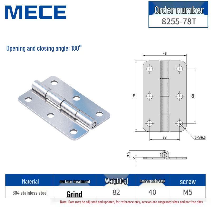 304 Stainless Steel Thickened Cabinet & Wooden Door Hinges