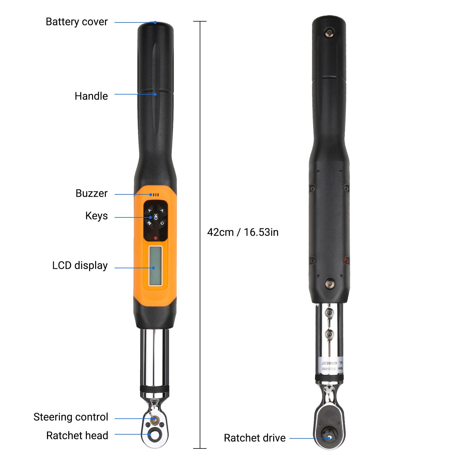 

3 8 Inch Digital Torque Wrench Electronic Torque Wrench with Buzzer & LCD Alarm (1.8 60 N.m)