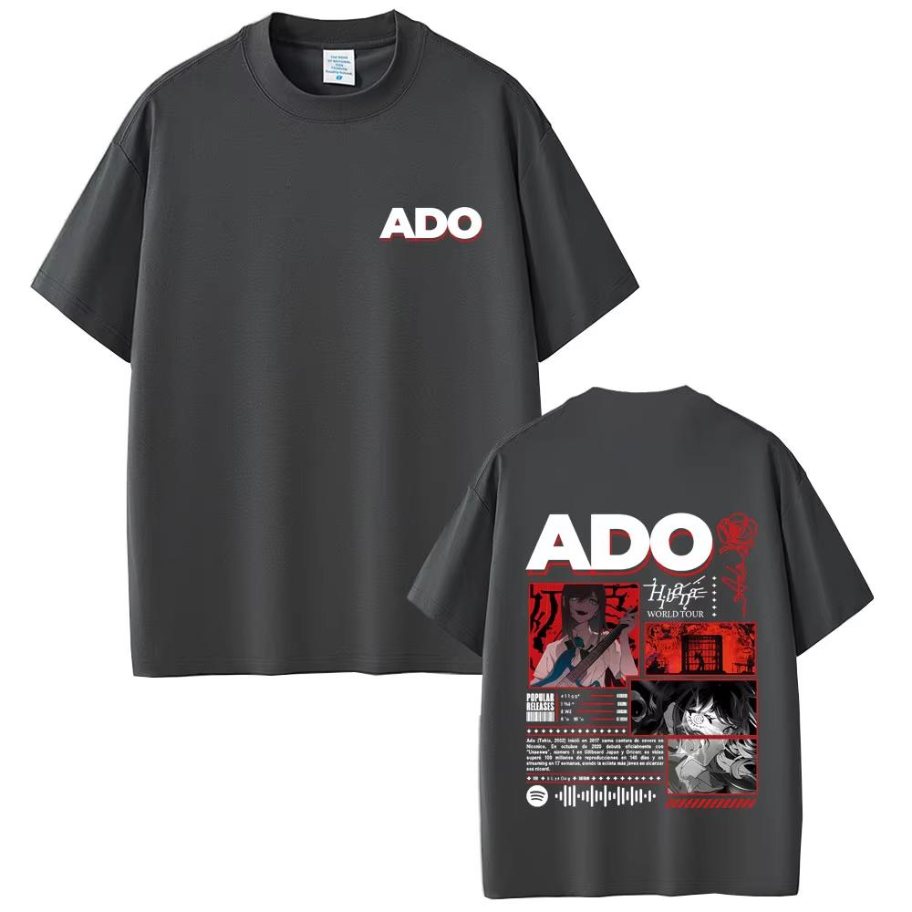 Limited Ado Hibana World Tour 2025 T-shirt Summer Men Women Fashion Pop Music Streetwear Male Japanese Style Short Sleeve Tshirt