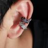 Inlaid With Purple Diamonds, Lightning Ear Clips, Male Tide Irregular Electrocardiogram Earrings, Personality, Inlaid With Zircon Earrings