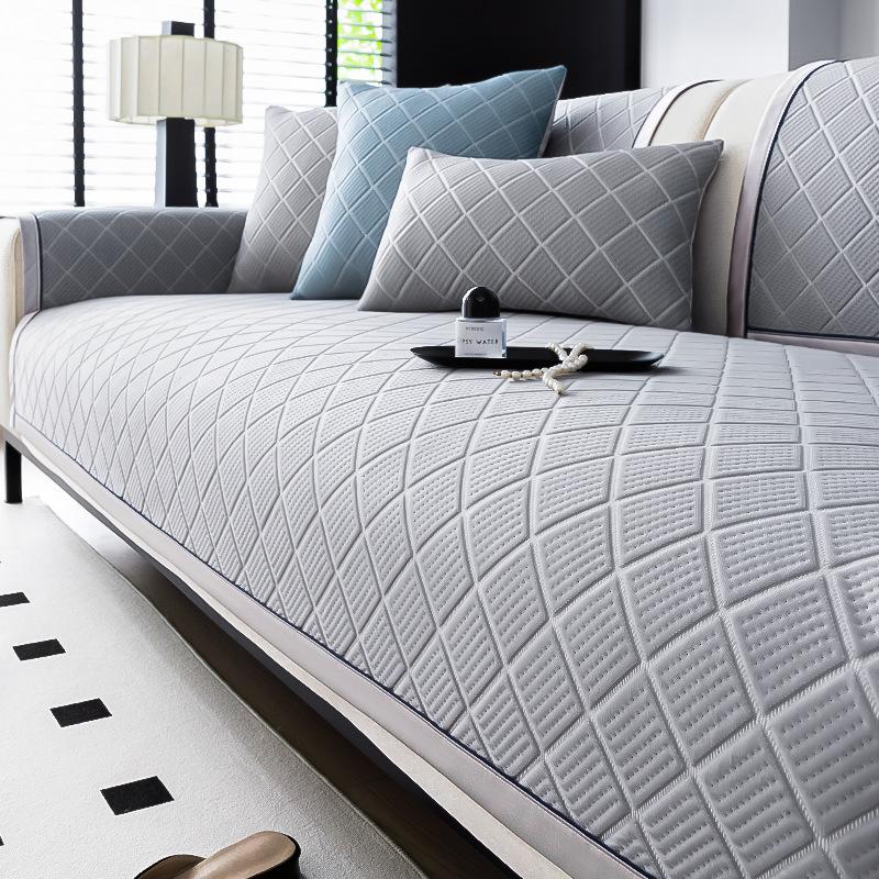 

Коврик для дивана Cool Feeling, летний чехол для дивана Ice Silk, чехол для дивана с геометрическим узором в клетку, нескользящий однотонный коврик для дивана с прямыми рядами 70x70cm 1pcs