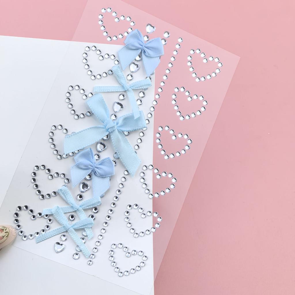 Tatuaggi Dolce Fiocco di Nastro Gioielli 3D Cristallo Diamante Adesivi per Tatuaggi Pendente Scintillante Artigianato Autoadesivi Cuori Arte Corpo Viso